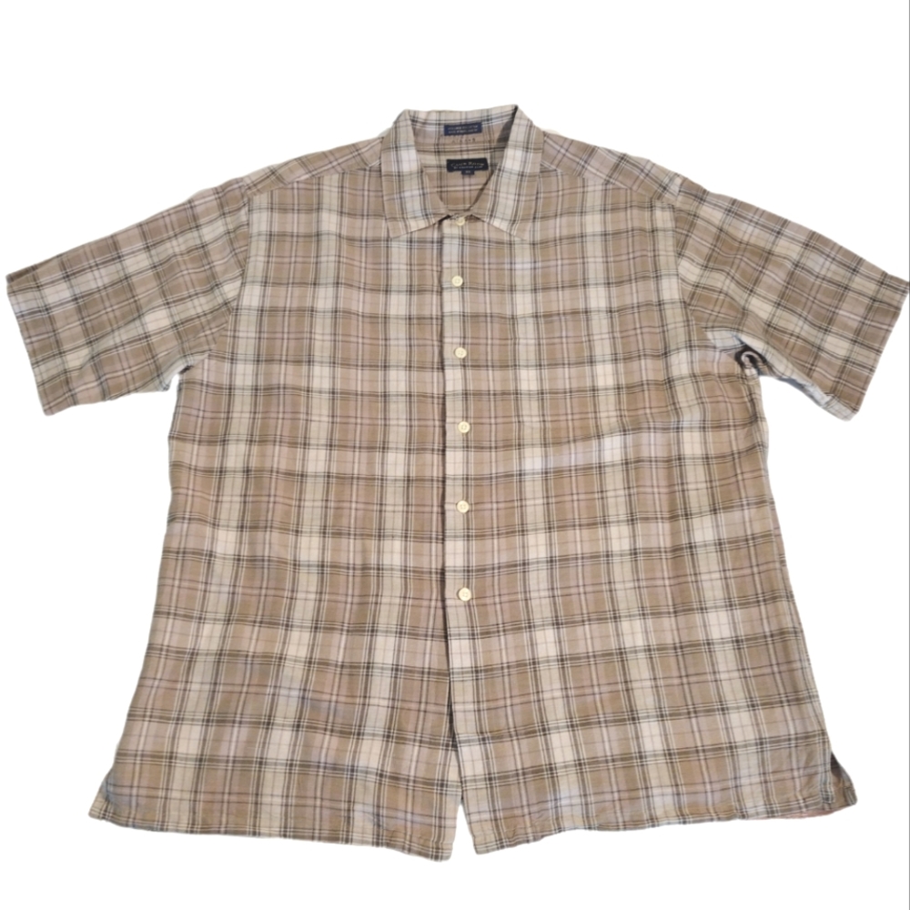 MEN'S Club Room Charter Club Short Sleeve Button Down Plaid Shirt Extra …